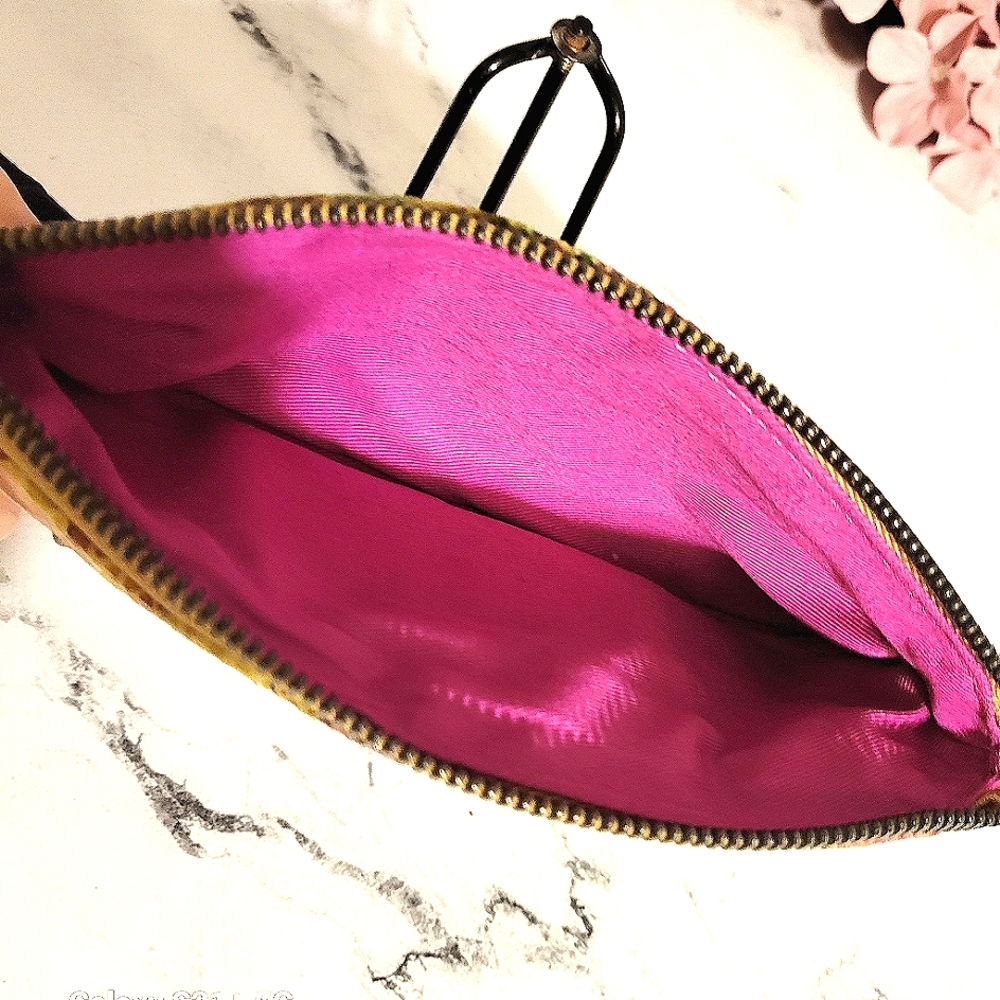 NWT HOBO RARE Int'l 'Millie' Embossed Leather Wallet/Clutch Color Sea Flower - Picture 7 of 10